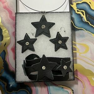 Black Star Leather Jewelry Set